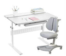 Комплект стол-трансформер Colore Grey + эргономичное кресло Fortuna  +серый чехол