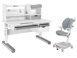 Комплект стол-трансформер Fundesk Sentire + эргономичное кресло Cubby Arnica Grey c подлокотниками + чехол для кресла в подарок