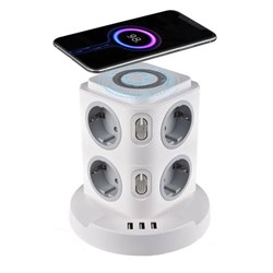 Универсальный сетевой удлинитель с функцией беспроводной зарядки LOGAN inc WSB8-2 546422