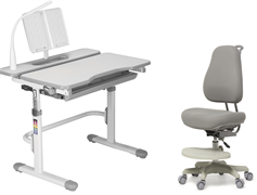Комплект стол-трансформер Freesia grey + эргономичное кресло Cubby  Paeonia лампа в подарок