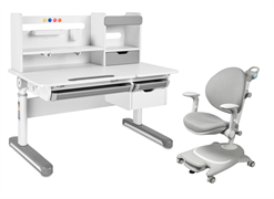 Комплект парта Sentire Grey + кресло Agosto Grey с подлокотниками и подставкой для ног 250900