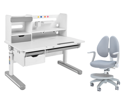 Комплект парта Pensare Grey + кресло Primo Grey с подлокотниками и подставкой 250650