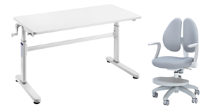 Комплект парта Imparare Grey + кресло Primo Grey с подлокотниками и подставкой для ногя 250840