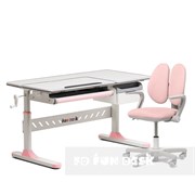 Комплект стол-трансформер Fundesk Fiore Pink+ эргономичное кресло Fundesk Mente Pink c подлокотниками